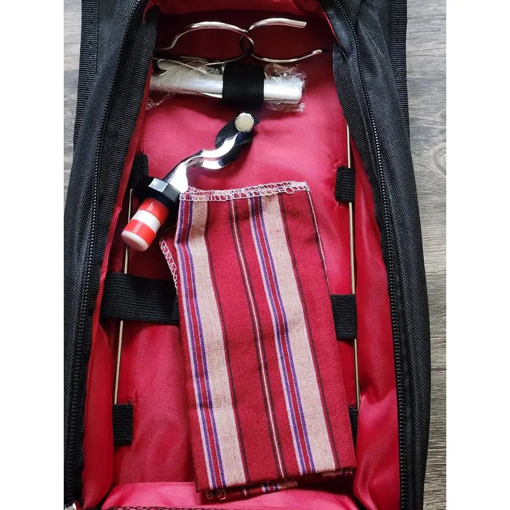 Wine Travel Bag Set Insulated Wine Bottle Carrier Tote Pack Luggage Case